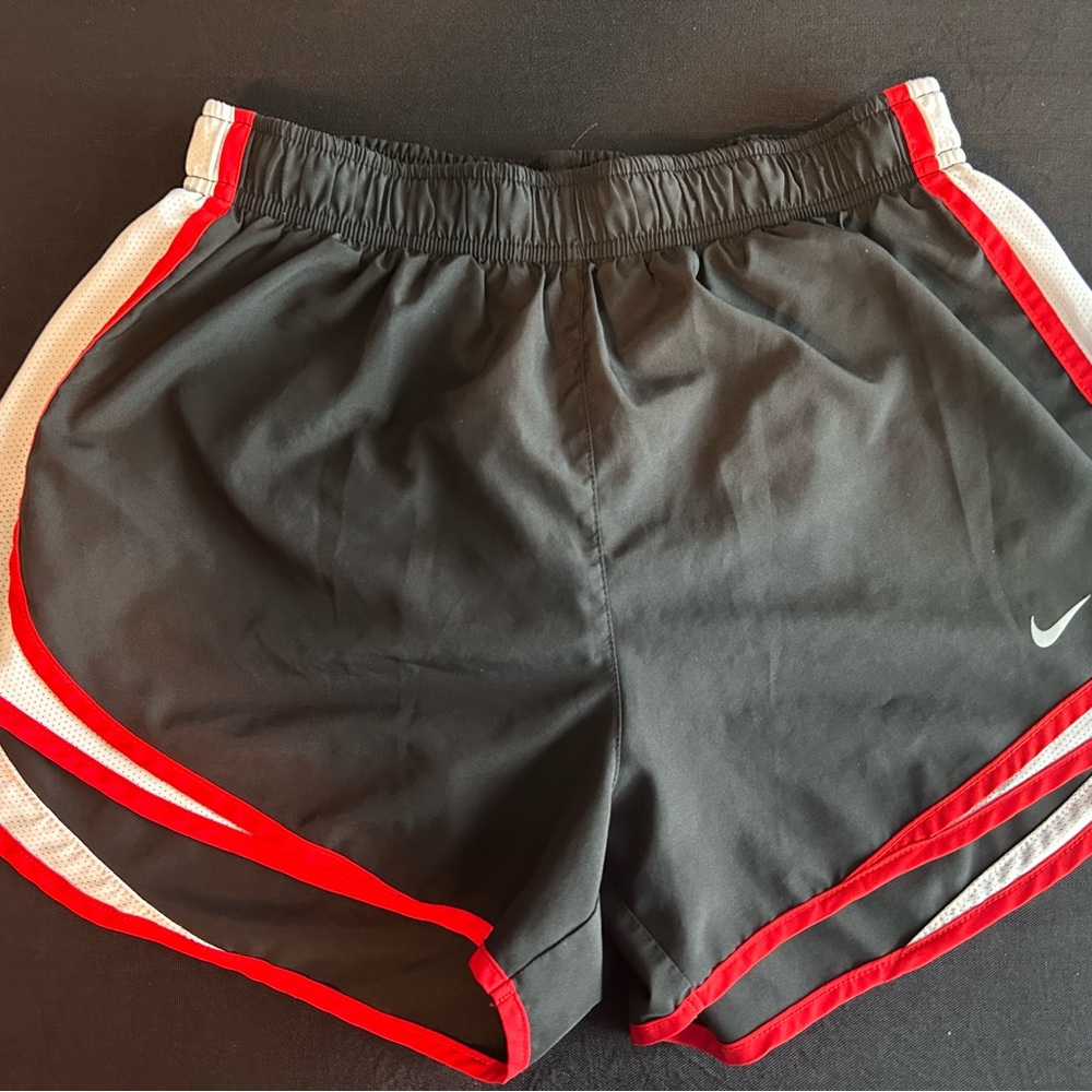Nike Black and Red Athletic Shorts